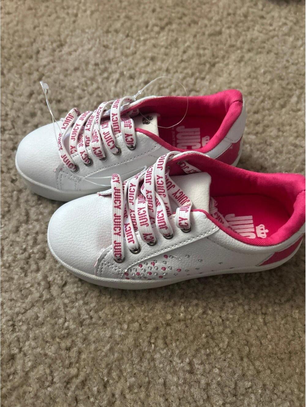 C356 shoes sneaker juicy couture girl pink white size 11